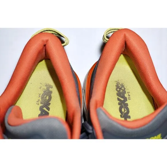 HOKA One One Bondi 7 Men’s Size 10.5 Running Shoes – Gray/Orange – Cushioned Com
