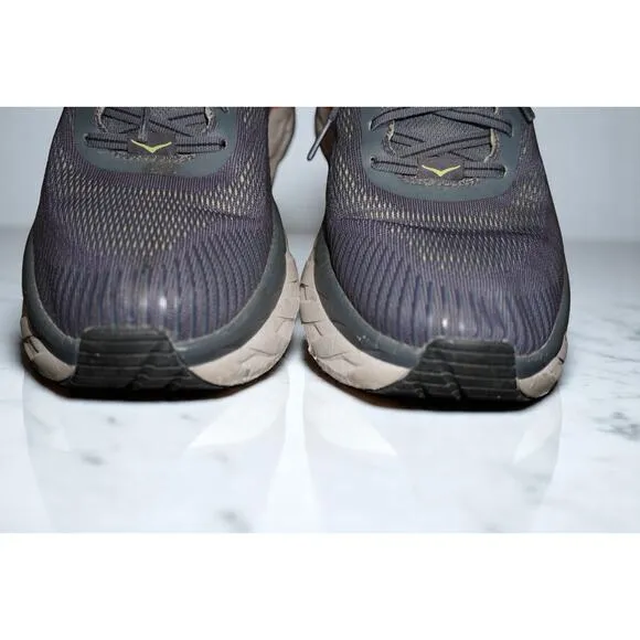 HOKA One One Bondi 7 Men’s Size 10.5 Running Shoes – Gray/Orange – Cushioned Com
