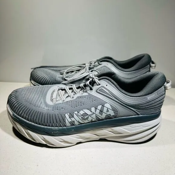 Hoka One One Bondi 7 Men's Size 10 4A Running Shoes Wild Dove Dark Shadow
