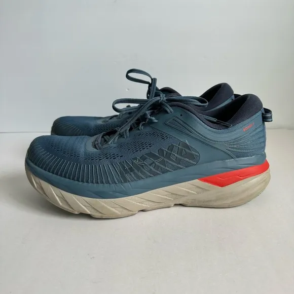Hoka One One Bondi 7 Mens Sneakers Blue Athletic Running Shoes Size 12