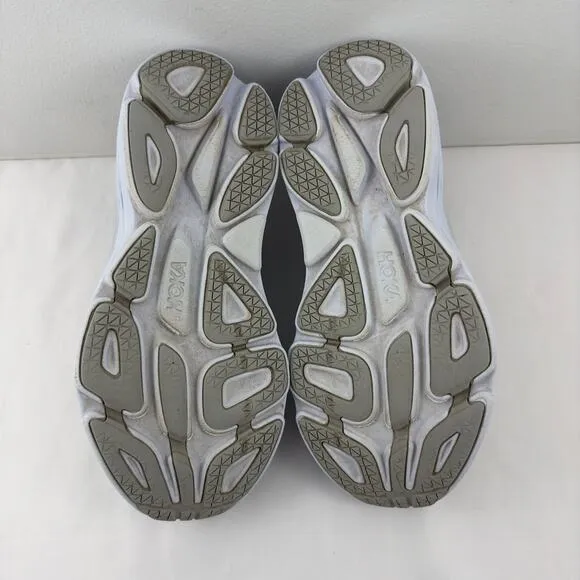 Hoka One One Bondi 8‎ gray and white running shoes