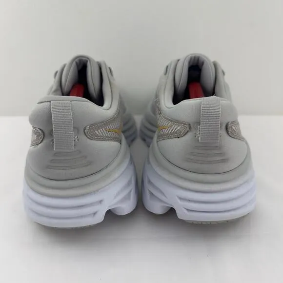 Hoka One One Bondi 8‎ gray and white running shoes