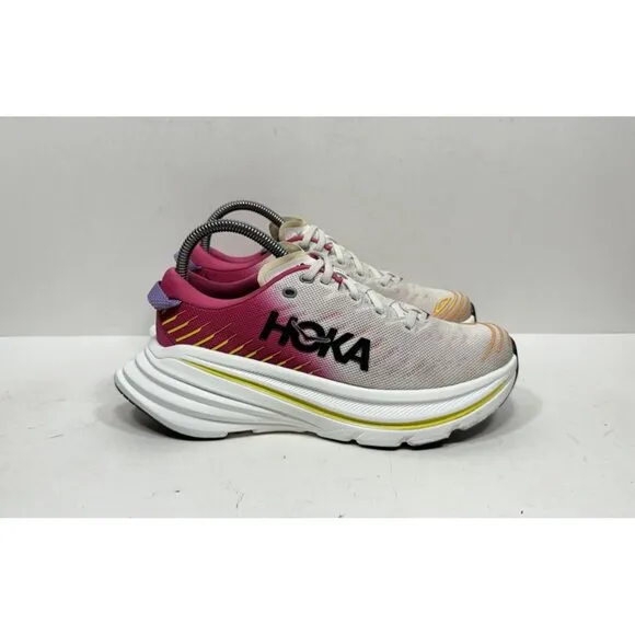 Hoka One One Bondi X Women's Size 6 Running Shoes Pink White 1113513 BDBPY
