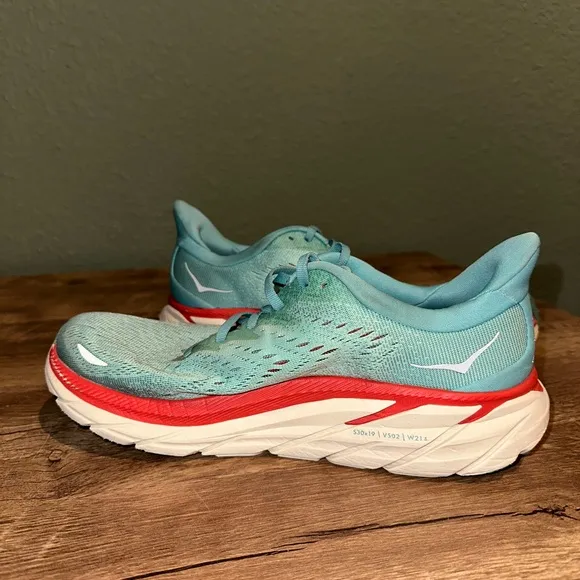 Hoka One One Clifton 8 1119394 Aqua  Running Shoes Womens size 9B