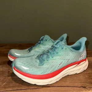 Hoka One One Clifton 8 1119394 Aqua  Running Shoes Womens size 9B