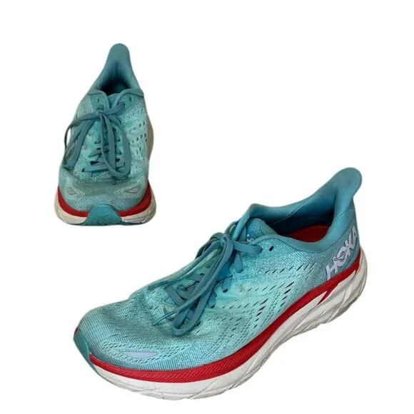Hoka One One Clifton 8 Sneakers Women 9 Blue Running Runner Walking Activewear