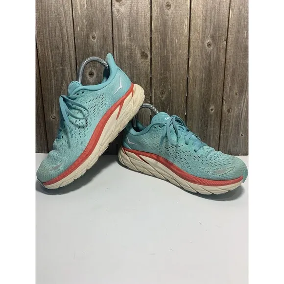 Hoka One One Clifton 8 Women's 7.5B Running Shoes Blue Sneakers 1119394