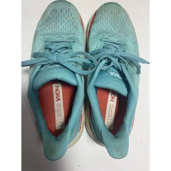 Hoka One One Clifton 8 Women's 7.5B Running Shoes Blue Sneakers 1119394