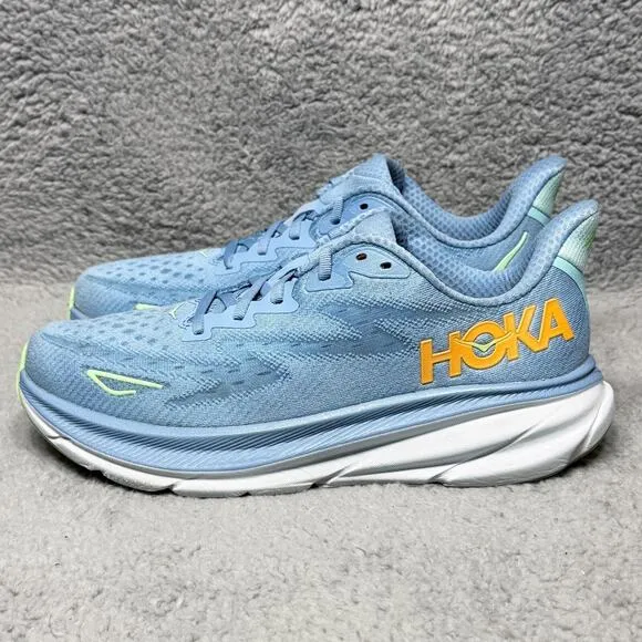 Hoka One One Clifton 9 Mens Size 8.5 Running Shoes Sneaker Blue Dusk Illusion