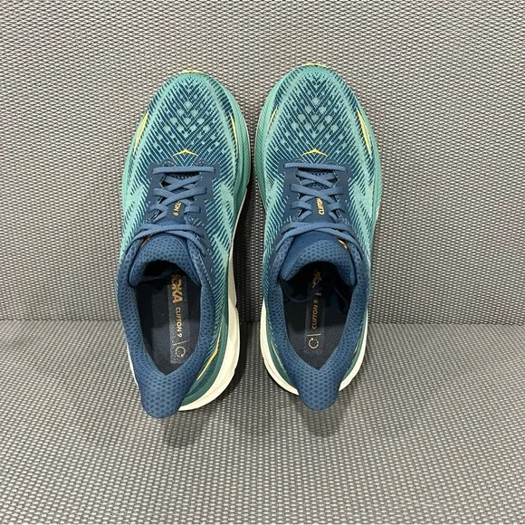 Hoka One One Clifton 9 Midnight White Oceanic Men’s Athletic Running Shoes Sz 10
