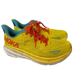 Hoka‎ One One Clifton 9 Running Shoes Mens 10.5 D Passion Fruit Maize Sneakers