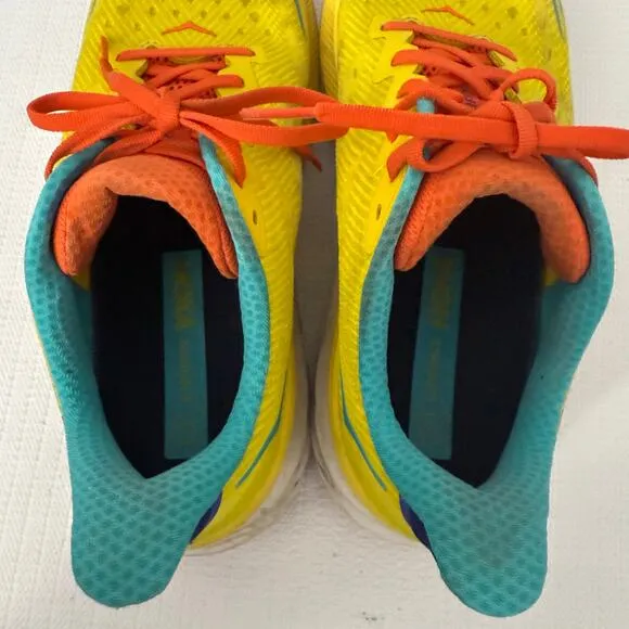 Hoka‎ One One Clifton 9 Running Shoes Mens 10.5 D Passion Fruit Maize Sneakers