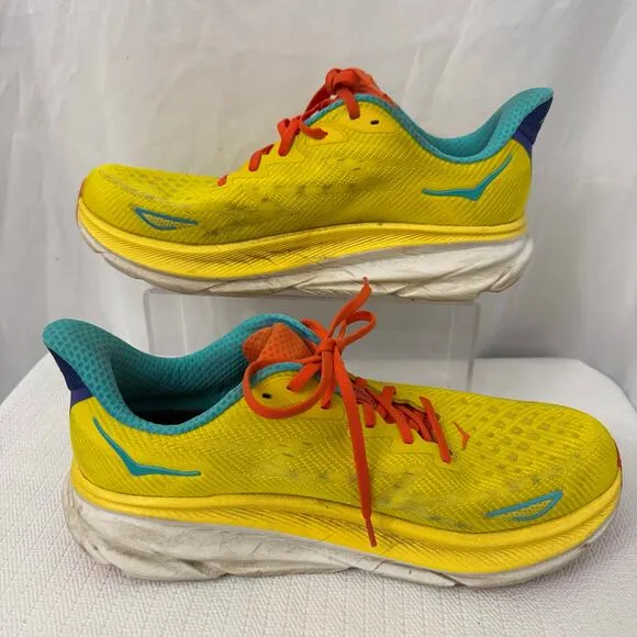 Hoka‎ One One Clifton 9 Running Shoes Mens 10.5 D Passion Fruit Maize Sneakers