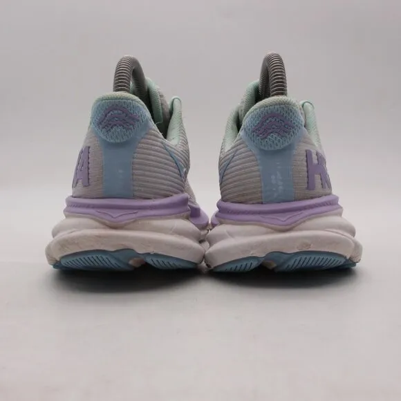 Hoka One One Clifton 9 Youth Size 5.5 MD Shoes Green Purple Running 1131170 SOLM