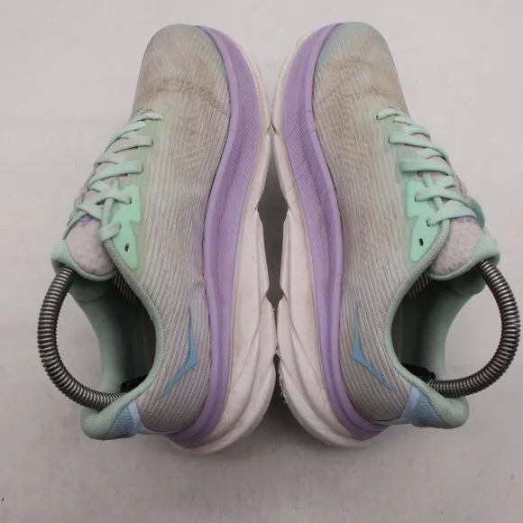 Hoka One One Clifton 9 Youth Size 5.5 MD Shoes Green Purple Running 1131170 SOLM