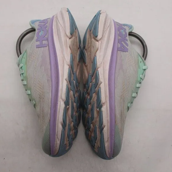 Hoka One One Clifton 9 Youth Size 5.5 MD Shoes Green Purple Running 1131170 SOLM