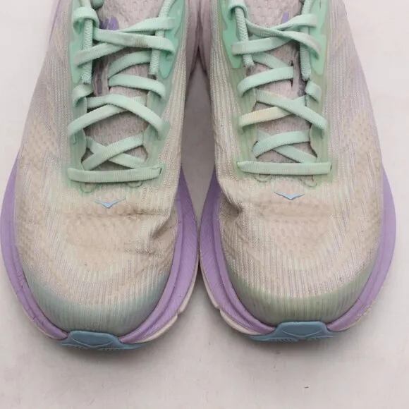 Hoka One One Clifton 9 Youth Size 5.5 MD Shoes Green Purple Running 1131170 SOLM