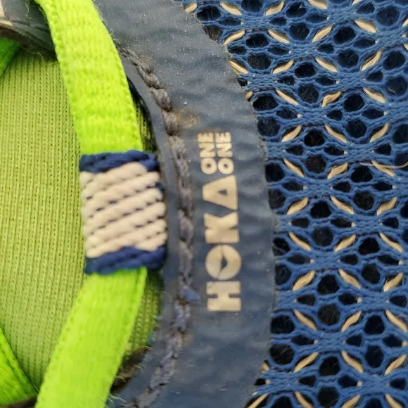 Hoka One One Conquest 2 Blue With Green Lace Up Sneakers - Size 11.5