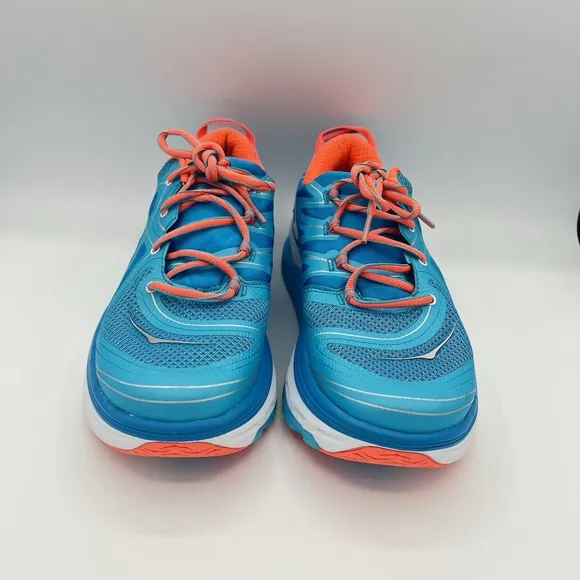 Hoka One One Constant Women's Size 9.5 Running Shoes Blue Atoll Neon Coral