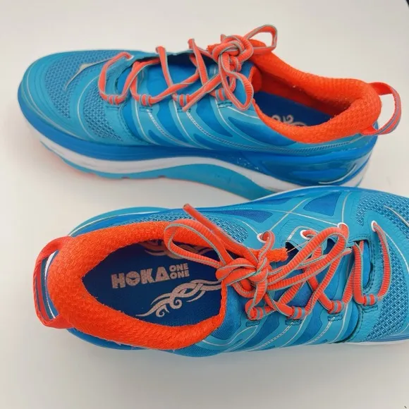 Hoka One One Constant Women's Size 9.5 Running Shoes Blue Atoll Neon Coral