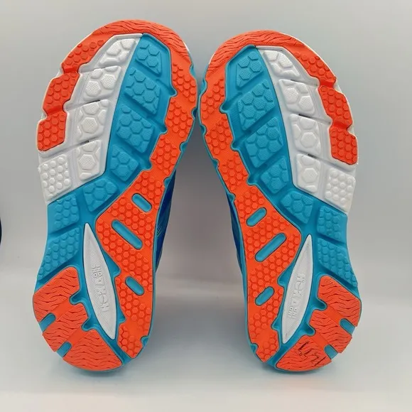 Hoka One One Constant Women's Size 9.5 Running Shoes Blue Atoll Neon Coral