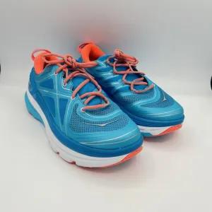 Hoka One One Constant Women's Size 9.5 Running Shoes Blue Atoll Neon Coral