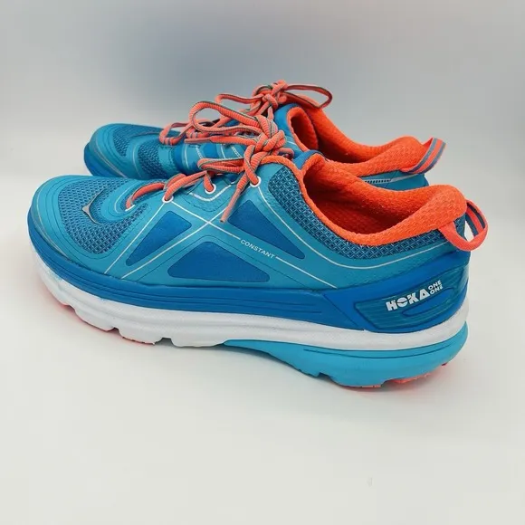 Hoka One One Constant Women's Size 9.5 Running Shoes Blue Atoll Neon Coral