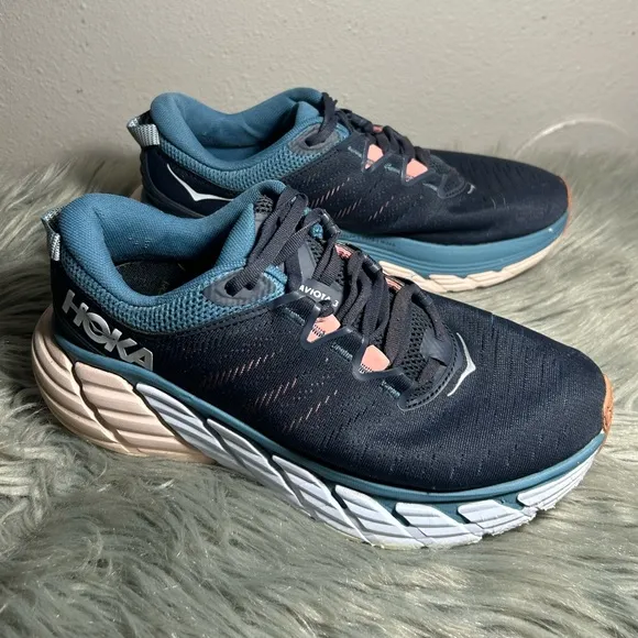 HOKA One One Gaviota 3 Sneakers Women's Navy Running Shoes Size 9D