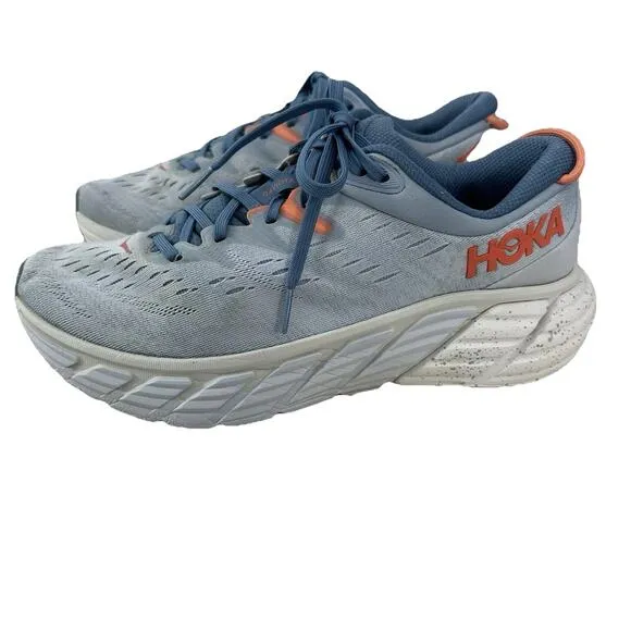 Hoka One One Gaviota 4 Athletic Running Shoes Womens Size 9.5 B Blue Fog Fair