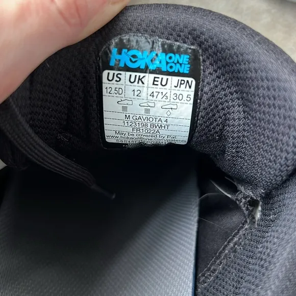 Hoka One One Gaviota 4 Black White Running Shoes Mens 12.5