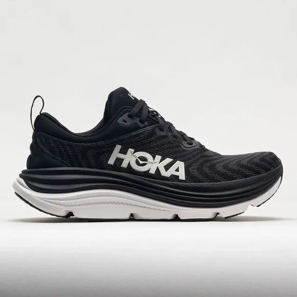 Hoka One One Gaviota 5 1134235-BWHT Sneaker Women 6.5 Black Running Shoe KHD1115