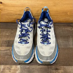 Hoka One One Mens 10.5 Bondi 6 Gray Blue Running Athletic Shoes 1019269 VBFG Gym