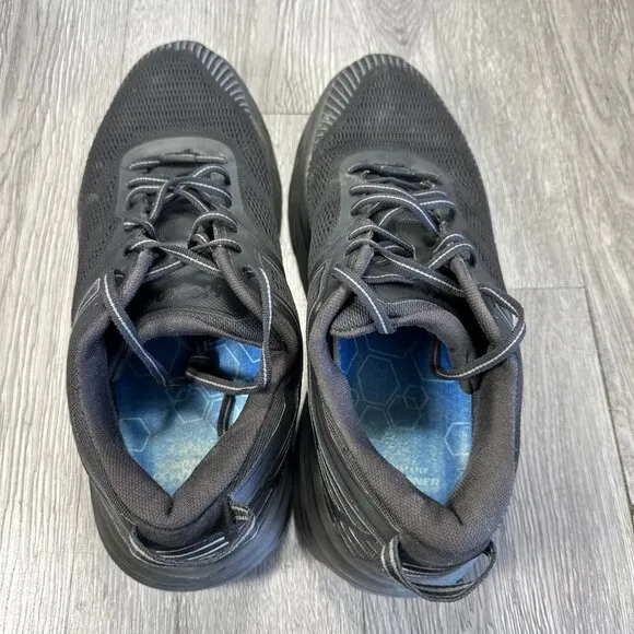 Hoka One One Mens Bondi 7 1110518 BBLC Black Running Shoes Sneakers Size 11