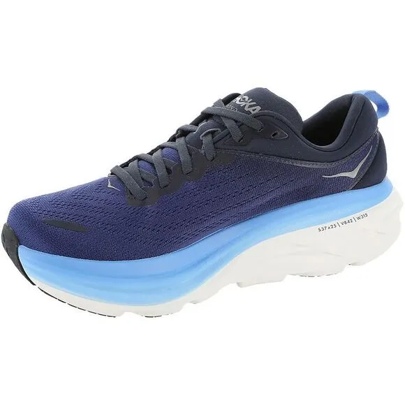 Hoka One One Mens Bondi 8 Blue Performance Gym Running Shoes Sneakers NWOB