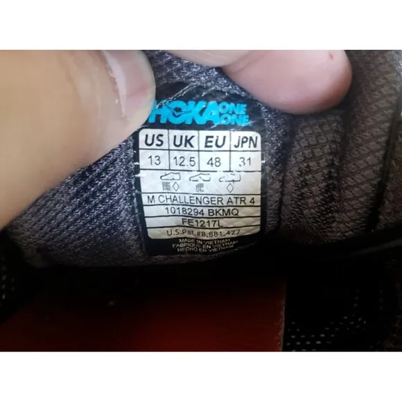 Hoka One One Men's Challenger ATR 4 Running Shoes Black and Orange Size 13