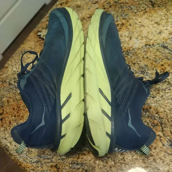 HOKA ONE ONE Mens CLIFTON 6 Sz 12.5 Blue Green Running Athletic Cushioned Shoes