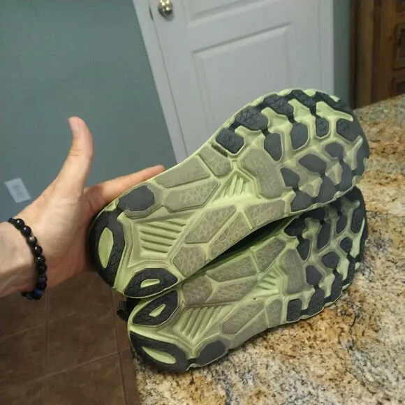 HOKA ONE ONE Mens CLIFTON 6 Sz 12.5 Blue Green Running Athletic Cushioned Shoes