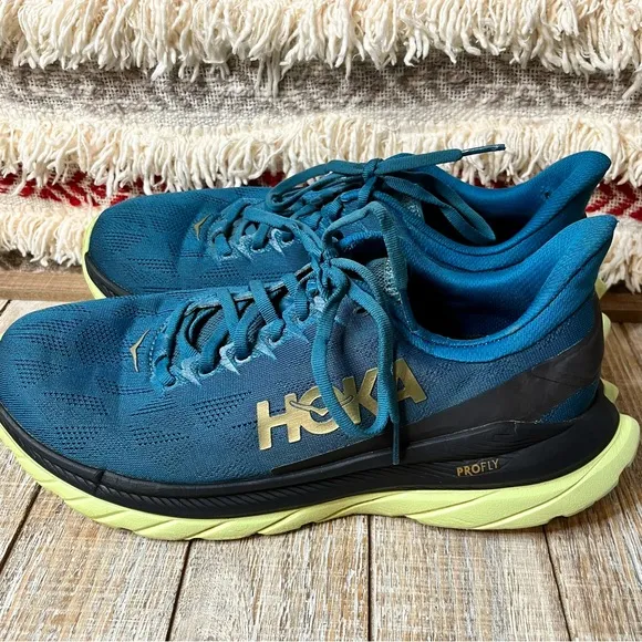Hoka One One Mens Mach 4 1113528 BCBLC Blue Running Shoes Sneakers Size 9.5