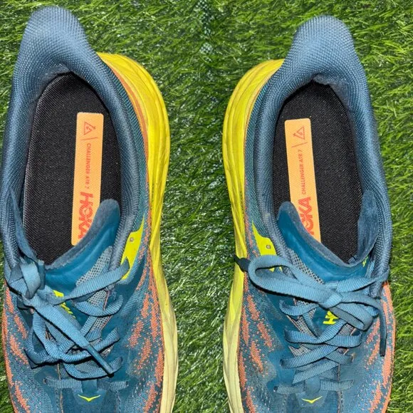 Hoka One One Speedgoat 5 Mens 9.5D Blue Orange Y ellow Running Walking Trail