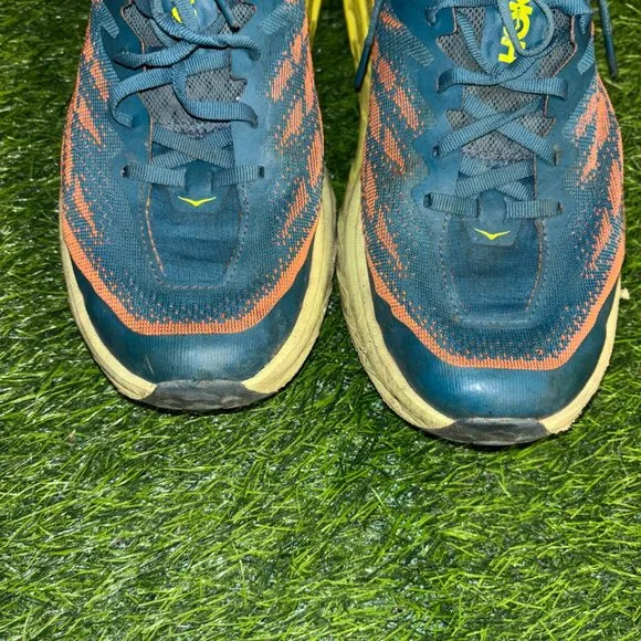 Hoka One One Speedgoat 5 Mens 9.5D Blue Orange Y ellow Running Walking Trail