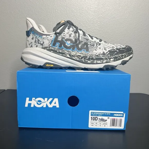 Hoka One One Speedgoat 6 GTX Men's Size 10 Blue Gray Running Shoes TRIED ON