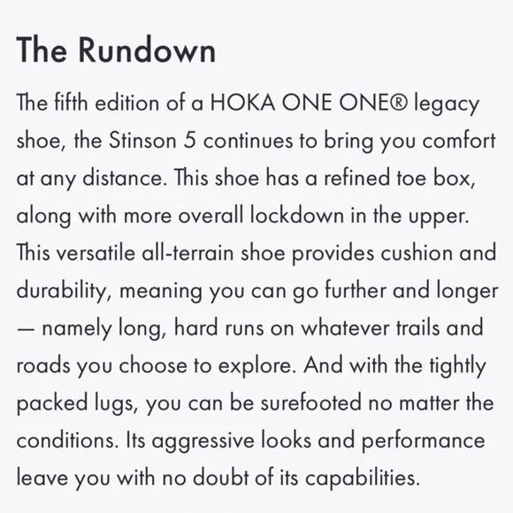 Hoka One One Stinson Atr 5 blue running shoes