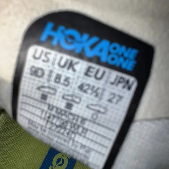 Hoka One One Women's 9 D Mach 6 Running Sneaker Shoes White Orange Lime Green