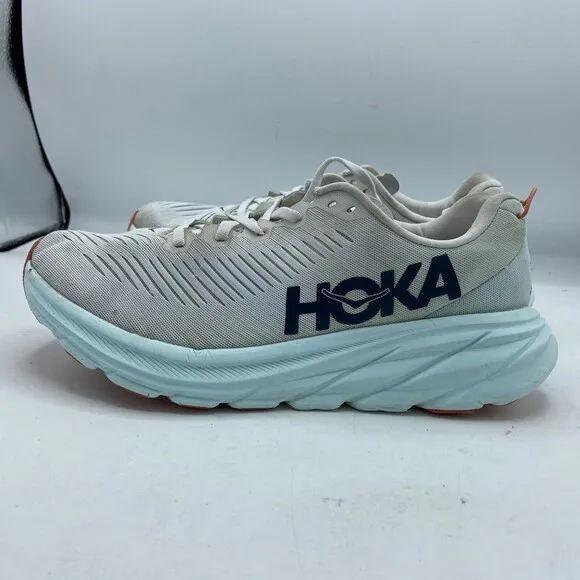 Hoka One One Womens Rincon 3 White Blue Glass Running Shoes Size 9.5b (5080268)