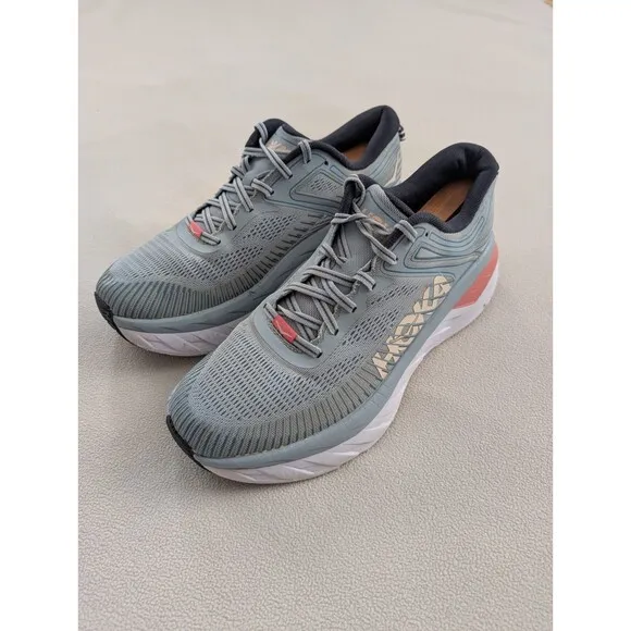 Hoka One One Women’s Size 10 Bondi 7 1110519 Blue Pink Running Shoes Gym
