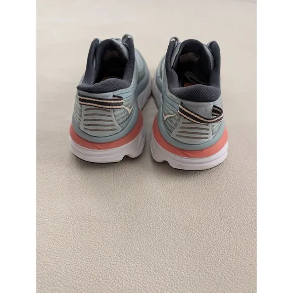 Hoka One One Women’s Size 10 Bondi 7 1110519 Blue Pink Running Shoes Gym