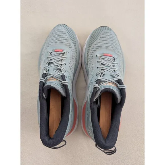 Hoka One One Women’s Size 10 Bondi 7 1110519 Blue Pink Running Shoes Gym