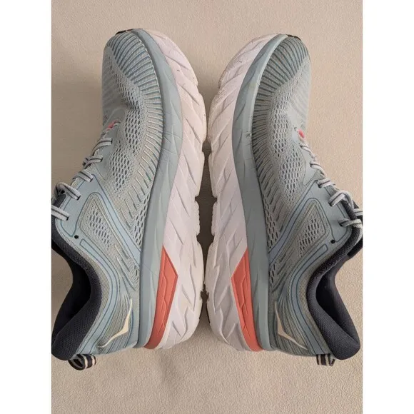 Hoka One One Women’s Size 10 Bondi 7 1110519 Blue Pink Running Shoes Gym