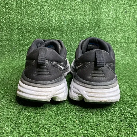 Hoka One Womens Bondi 8 BWHT Black White Running Shoes Sneakers - Size 9