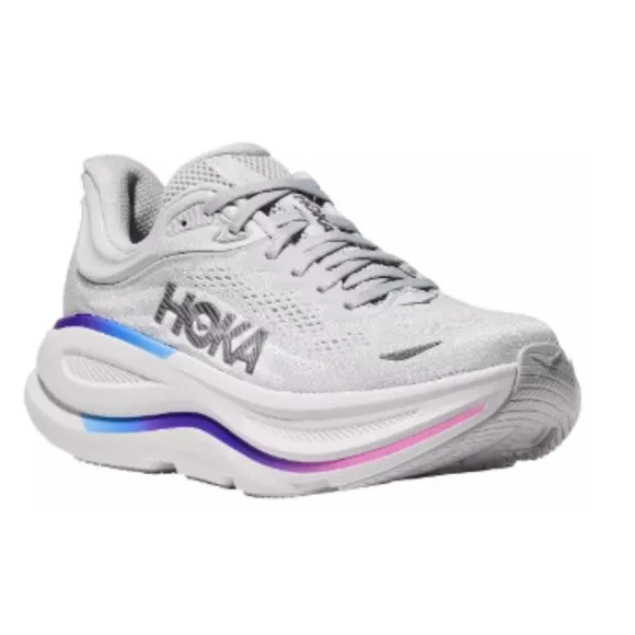 HOKA Women's Bondi 9 Running Shoes-Color: Ash Grey/White